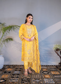 Mustard Yellow Khaddar Three Piece (Winter Collection – Unstitched)