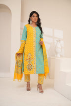 Mustard Yellow Khaddar Three Piece (Winter Collection – Unstitched)