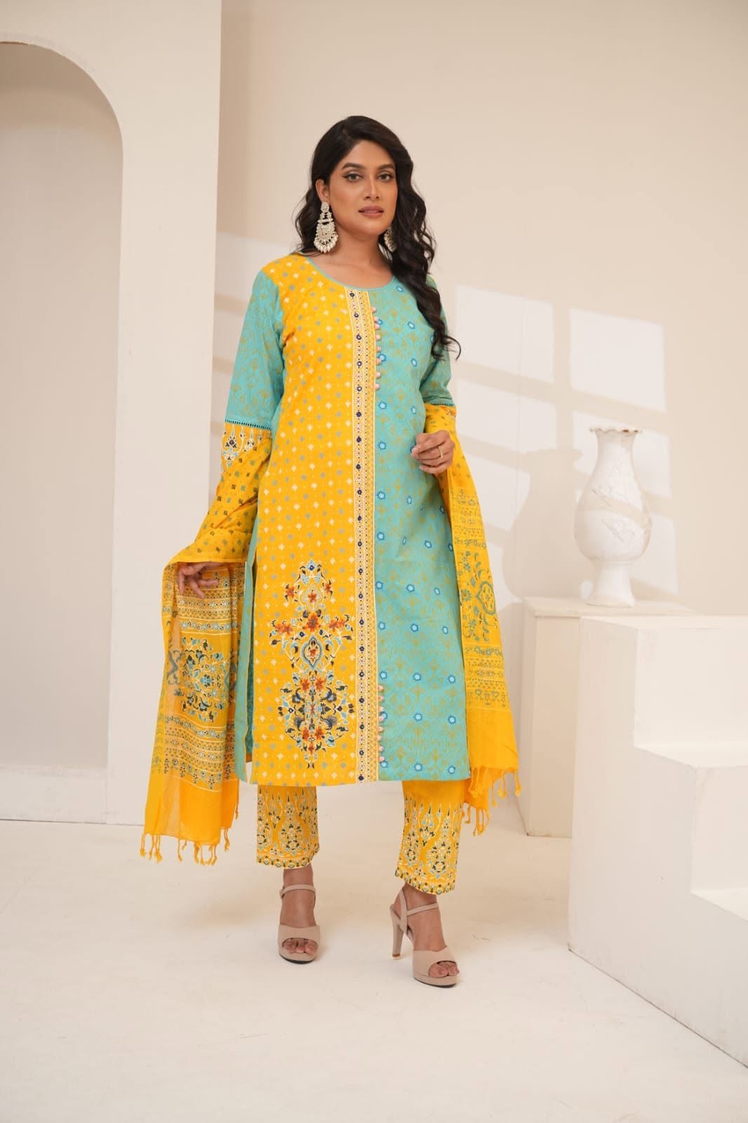Mustard Yellow Khaddar Three Piece (Winter Collection – Unstitched)
