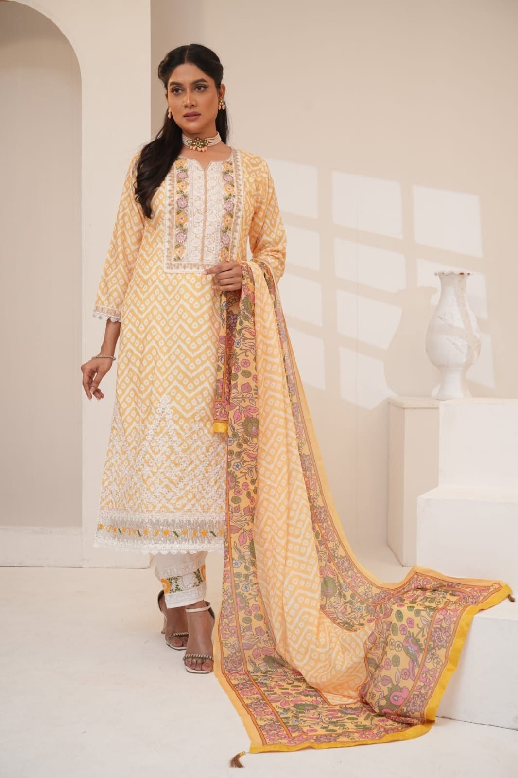 Beige Linen Plain Three Piece (Formal – Unstitched)