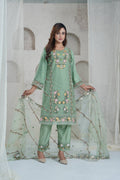 White & Green Lawn Printed Three Piece (Eid Collection)